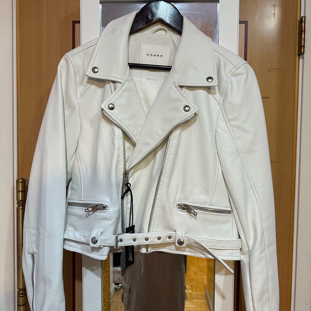 BLANKNYC White Leather Jacket